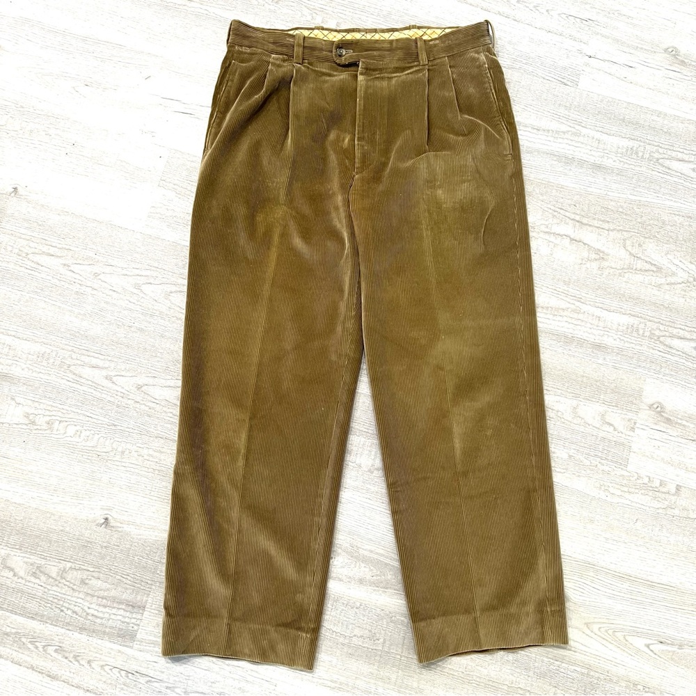 Vintage Bernard Zins Paris Mens Corduroy Trousers Size 34 Tan